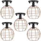 5 Lustres Teto Plafon Industrial Aramado Globo Retrô Luminária Sobrepor Vintage Agp Ilumini 5 Lustres Teto Plafon Industrial Aramado Globo Retrô Luminária Sobrepor Vintage Agp Ilumini
