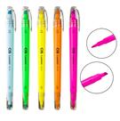 5 Marca Texto Cis Lumini Ponta Dupla Neon Chanfrada e Fina