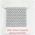 5 metros Elástico Lurex Especial 7mm Poá Branco Preto 3695 005 encadernação
