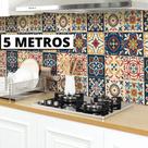 5 METROS Papel De Parede Plastico Adesivo Azulejo Lavável Cozinha Banheiro Sala Quarto