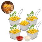 5 Mini Cestos de Metal P/ Servir Porções Fritas Petiscos