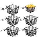 5 Mini Cestos Para Frituras Ferro Preto Resistente Premium