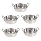 5 mini panelinha caçarola inox luxe p/ servir c/ alça m2