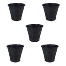 5 Mini vaso cachepot metal decoração e vasinho festas preto