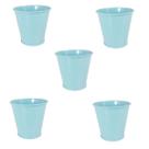 5 Mini vaso cachepot metal decorativo vasinho festa azul tur