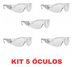 5 Óculos Incolor Proteção Motocicleta Pesca Epi Segurança