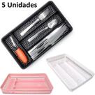 5 Organizador Porta Talher pra Gaveta 4 Divisórias Cozinha