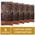 5 Pacotes de 250g, Café em Grão, Constantino