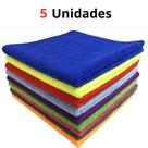 5 Pano de Microfibra multiuso limpeza pesada 30x40 cm