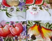 5 Panos De prato Pinturas feito a Mão Coloridos Artesanal