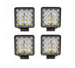 5 Pares de Farol Milha 16 Leds 48w Quadrado Atacado
