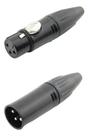 5 Pares Plug Xlr Macho Femea Mxt Prof Preto Metal Com Trava 5 Pares Plug Xlr Macho Femea Mxt Prof Preto Metal Com Trava