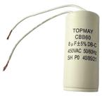 5 pçs - capacitor acv de partida 8uf x 450vac cbb60 5 pçs - capacitor acv de partida 8uf x 450vac cbb60