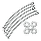 5 Pçs Mangueiras Engate 60cm Flexível Malha Aço Inox 1/2