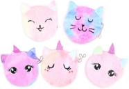 5 pçs mini pelúcia bonito dos desenhos animados animal troca bolsa unicórnio moeda bolsa gato mudar saco chave pingente saco para meninas presentes de aniversário lembrancinhas de festa