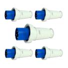 5 Pçs Plug Macho Industrial 3PT 63A 9H Azul OMG4579