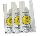 5 pct sacola plástica 38x48 volte sempre smile biodegradável