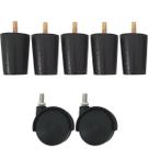 5 Pe Para Cama e 2 Rodizio Para Moveis Cama Box De Casal 6cm
