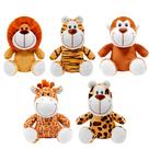 5 Pelúcias para Decorar o Quarto do Bebê Nichos Leão Girafa Tigre Macaco e Onça