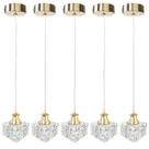 5 Pendente Cristal Interna Metal Dourado Bancada Bet42