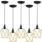 5 Pendentes Aramado Cálice P Luminária Lustre Teto Retrô Vintage Industrial Balcão Agp Ilumini