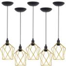 5 Pendentes Aramado Cálice P Luminária Lustre Teto Retrô Vintage Industrial Balcão Agp Ilumini