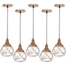 5 Pendentes Aramado Esfera Balonê Lustre Luminária Teto Regulável Sala Cozinha Industrial Agp