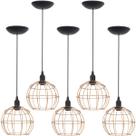 5 Pendentes Aramado Globo Luminária Lustre Teto Retrô Vintage Industrial Balcão Agp Ilumini