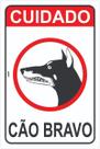 5 Placa Aviso Cuidado Cão Bravo Advertência Bravo 20x30cm
