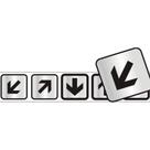 5 Placas de Alumínio Auto-Adesiva 5x5cm Seta -100 CG - SINALIZE