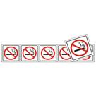 5 Placas de Poliestireno Auto-Adesiva 5x5cm Proibido Fumar - 200 AU - SINALIZE