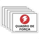 5 Placas Quadro De Força Sinalização Energia 20x15cm Branco