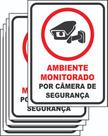 5 Placas Sinalização Monitoramento Por Câmeras De Segurança