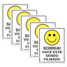 5 Placas Sinalização Sorria Você Está Sendo Filmado 20x15cm