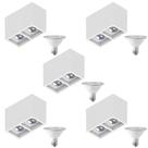 5 Plafon Sobrepor Recuo Save Energy + 2 Lâmp PAR30 10W 6500K