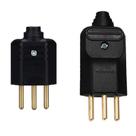 5 Plug Macho 3 Pinos 10a Sem Prensa + 5 Plugue Macho 3 Pinos 10a Com Prensa Cabos Preto Margirius