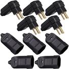 5 Plug Macho 3 Pinos 90 Graus 20a + 5 Tomada Femea 3 Pinos 20a Preto