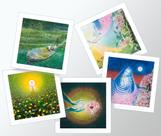 5 Pôsteres - Virgem Maria, Jesus - paisagens - encantos da Natureza - 50x50cm pronta entrega