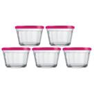 5 Pote Americano de Vidro Nadir 150ML c/ Tampa Cor Sortida