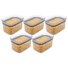 5 Pote Organizador Hermetico Block Retangular Empilhável 650ml Ou