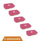 5 Potes de Vidro Facilita Retangular Marmita 750Ml Marinex
