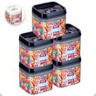 5 Potes Herméticos De Acrílico Mantimento Tampa Trava 1100ml