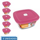5 Potes Vidro Facilita Quadrado Marmita 500Ml Marinex 5 Potes Vidro Facilita Quadrado Marmita 500Ml Marinex