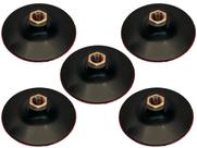 5 Pratos Plástico Rígido Rosca M14 Para Lixa 4'' Com tiras autocolantes - Stone Diamond
