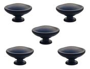 5 Puxador De Gaveta Armário Móveis Preto Fosco Redondo 34mm