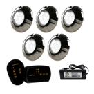 5 Refletor INOX RGB 9W + Módulo 2 Saídas RGB + Fonte 5A 60W 5 Refletor INOX RGB 9W + Módulo 2 Saídas RGB + Fonte 5A 60W