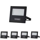 5 Refletor Taschibra Tr Led Slim 50W Preto Bivolt Luz Verde