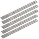 5 Réguas Escala De Aço Inox Graduada 30cm (12") x 25,4mm (1") x 0.8mm