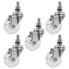 5 Rodizio Giratório GLAE 210 Gel 50mm Parafuso Rosca 3/8 Anti Risco 250kg
