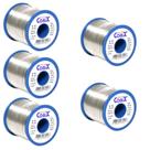 5 Rolos Estanho Para Solda Eletrônica 1mm 60x40 Cobixc